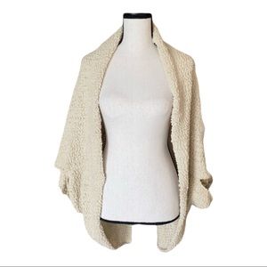 Saks Fifth Avenue Cream Popcorn Cardigan Shawl